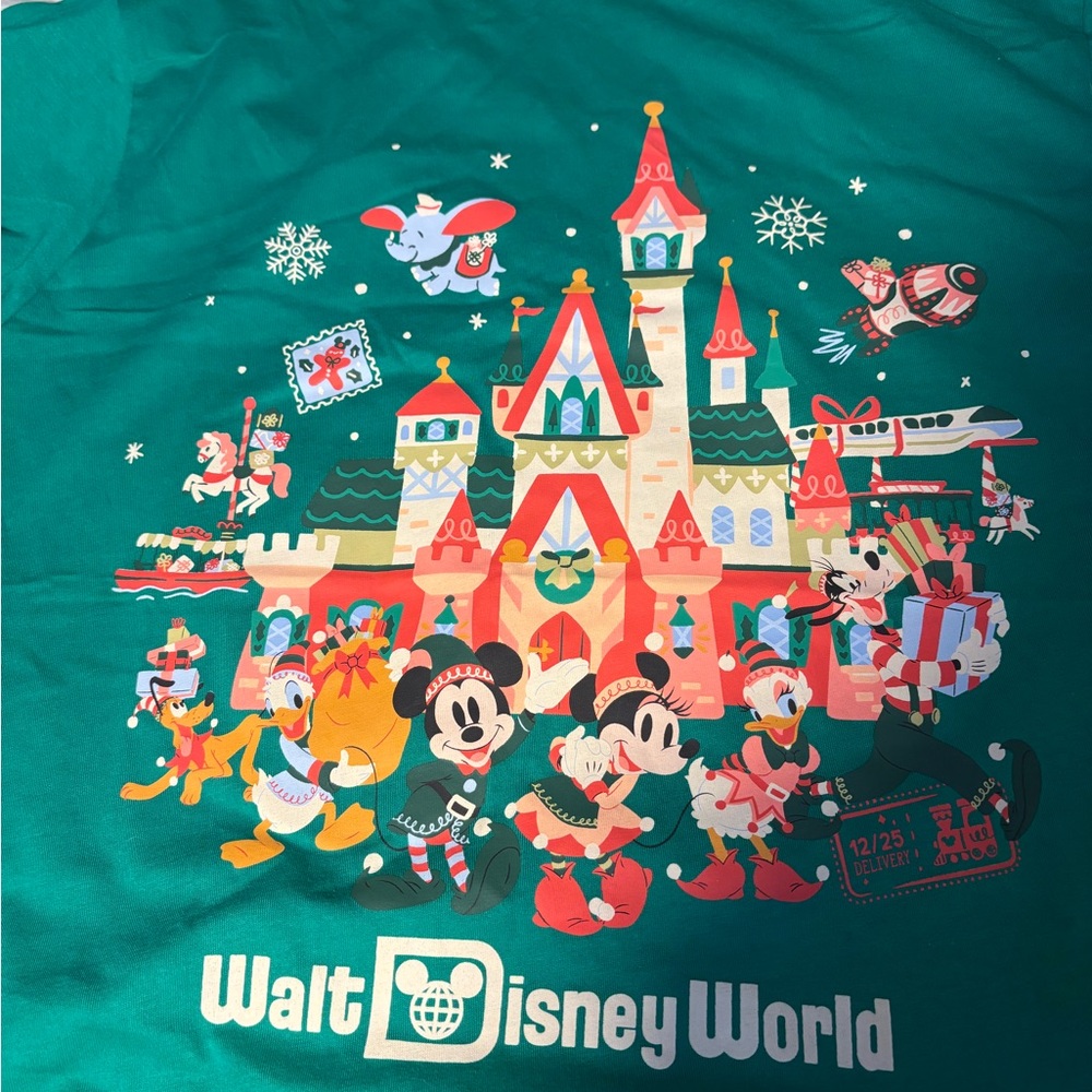 Walt Disney World 2024 Christmas Castle Mickey and Friends Shirt WDW Medium